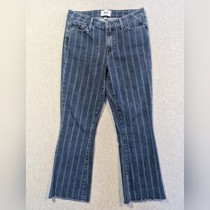 Paige Colette Crop Flare Jeans Women's 28 Striped Blue Y2K